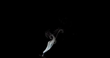 Wall Mural - Real smoke on a black background. Thin Flexible Trickle of Real Smoke. Colorful real smoke rises up. Ideal for background or over-layer with blending mode add, screen, lighten.