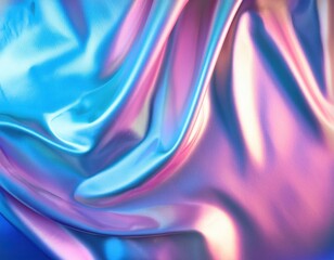 Wall Mural - abstract iridescent fabric texture: a symphony of blue and pink hues