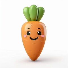 Wall Mural - Adorable 3D Render of a Happy Carrot