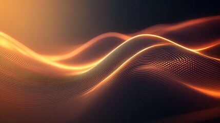 Fototapete - Dynamic patterns of glowing lines resembling waves in a digital abstract design. Generative AI