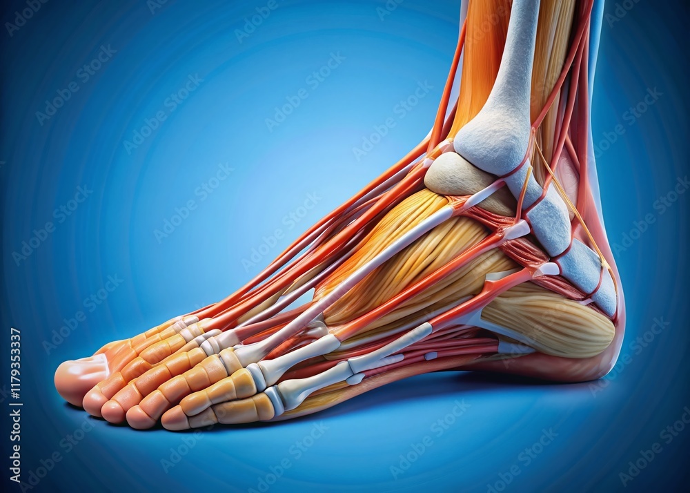 Left Lower Foot Candid Photo of a Left Foot Diagram - Anatomy Illustration Stock ...