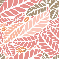 Wall Mural - seamless pattern with autumn leaves. vector illustration botanical design.perfect for wallpaper, pos