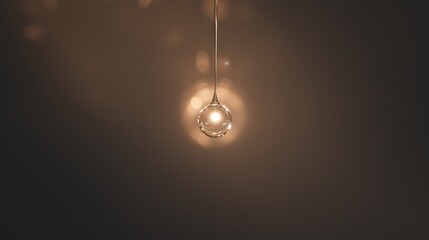 Wall Mural - A lighted glass ball hangs from a light fixture