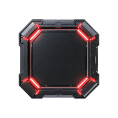 3d octagon metallic frame png