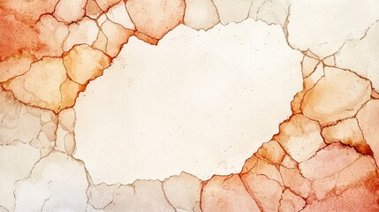 Poster - Beautiful abstract watercolor background with warm tones and cracked texture in unique artistic design
