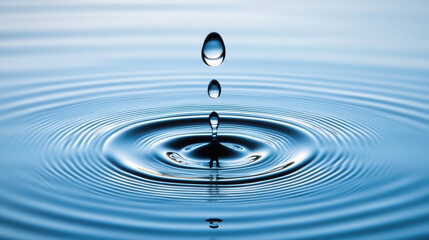 Poster - close up of water ripples created by droplet, showcasing serene beauty
