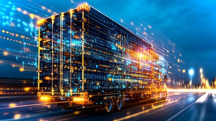 Poster - Logistics company leverages AI technology for efficient transportation in urban environment
