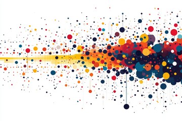 Poster - A colorful abstract design with black and red lines and yellow and blue lines