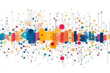 Poster - A colorful abstract design with black and red lines and yellow and blue lines