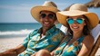 © mr_smith - Couple enjoying a sunny day on the beach while lounging and soaking up the warmth of the sun, surrounded by tropical vibes and scenic ocean views
