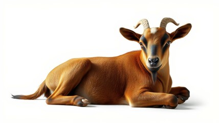 Wall Mural - Goat relaxing peacefully on a clean surface in a well-lit setting during daylight hours