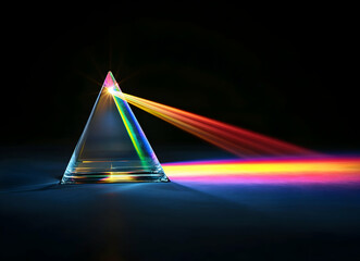 Wall Mural - prism light spectrum displaying vivid colors on a dark background