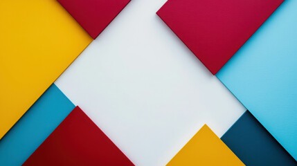 Poster - Minimalistic Art Piece Featuring Bold Interlocking Shapes in Vibrant Colors