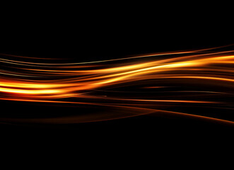 Poster - dynamic abstract waves of glowing light in fluid motion against a dark background