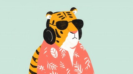 adorable hand drawn of cuddly tiger in vibrant colors cute and playful doodle style drawing of a fri