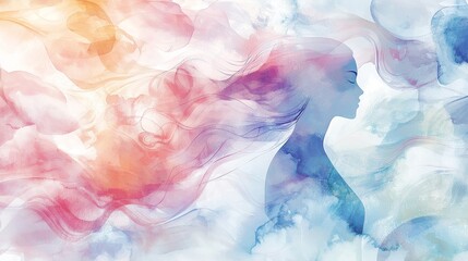Poster - Serene Watercolor Backdrop with Soft Pastel Colors for Artistic Designs