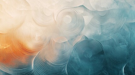 Poster - Gentle Waves in Tranquil Composition with Soft Colors and Textured Patterns