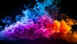© sala - Colorful smoke isolated on black background. Abstract background for design.
