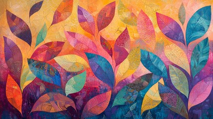 Poster - Abstract Blend of Vibrant Colors Representing Nature and Growth in a Dynamic Style