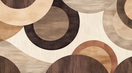 Poster - Abstract Inspiring Pattern of Overlapping Circles in Earthy Tones