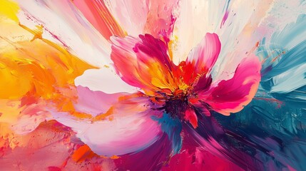 Poster - Dynamic Abstract Art with Vibrant Colors and Expressive Brushstrokes