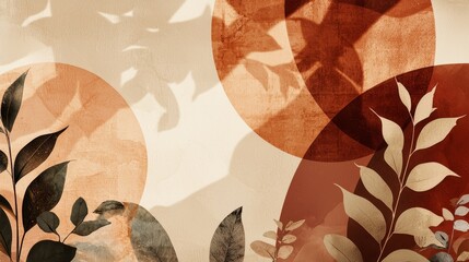 Poster - Elegant Abstract Geometric Patterns in Earthy Tones and Nature-Inspired Design