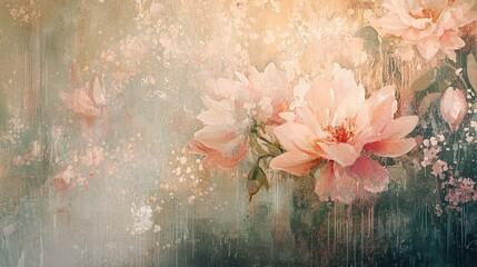 Poster - Soft Abstract Floral Art with Harmonious Blends of Colors and Lines