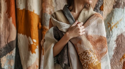 Poster - Soft and Layered Abstract Textures in Muted Earth Tones for Contemporary Design