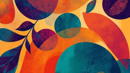 Poster - Vibrant Abstract Loops and Swirls in Dynamic Colorful Patterns and Textures