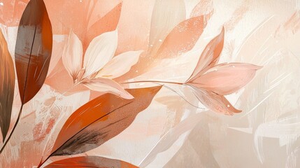 Poster - Whimsical Abstract Patterns with Soft Focus of Leaves and Flowers