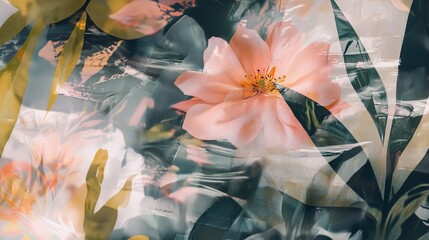 Poster - Whimsical Abstract Patterns with Soft Focus and Floral Elements in Dreamy Tones