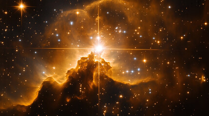 Wall Mural - abstract universe nebula clouds in space with star of bethlehem