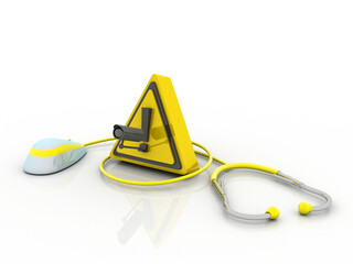 Poster - 3d rendering new computer mouse with CCTV CAMERA