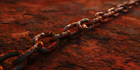 Wall Mural - Rusty Chain on Rusted Surface