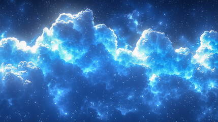 Wall Mural - Glowing Clouds and Starry Night Sky..