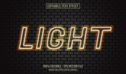 Wall Mural - light editable text effect