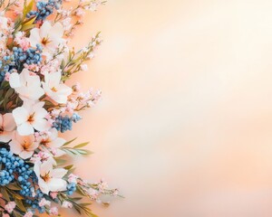 Canvas Print - Experience the serene beauty of A tranquil wildflower meadow, delicate blossoms interwoven in a tapestry of colors, embodying peaceful harmony with nature, captured in this stunning image Witness