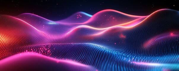 Poster - A dynamic abstract big data design with futuristic infographics, glowing data points, and vibrant digital patterns representing advanced technological systems