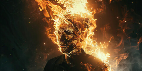 Poster - Stylized Image of a Person in Flames