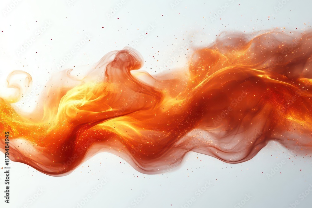 dramatic fire border frame with intense orange flames and smoke effects ...