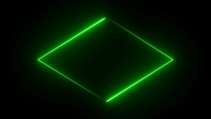Wall Mural - glowing neon border frame. neon lines reflections. purple neon glowing rectangular empty frame illus