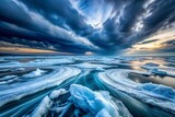 Drifting Ice Floes, Abashiri, Hokkaido, Japan - Long Exposure Photography