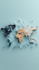 Poster - Colored pins on a world map create an abstract representation of global connections, highlighting networking and community in technology