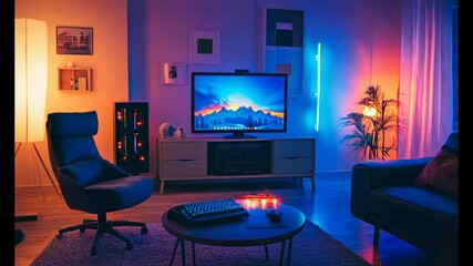 Cozy home office with computer coding on monitor
