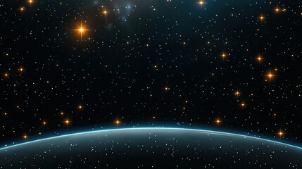 Poster - Futuristic technology concept showcasing planet Earth connected by glowing fiber optics in a dark cosmic space