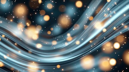 Poster - futuristic technology concept showcasing planet earth connected by glowing fiber optics in a dark co