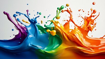Aufkleber - Colorful paint splashing and making a vibrant explosion