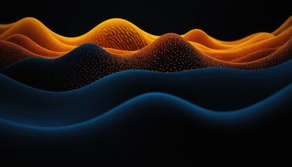 Poster - Abstract wave motion pattern on dark blue background wallpaper for digital technology AI Generated
5
