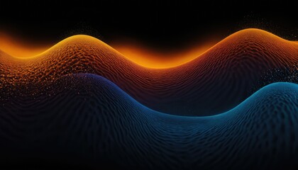 Poster - Abstract wave motion pattern on dark blue background wallpaper for digital technology AI Generated
3