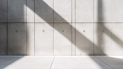 Fototapete - Sunlight creating shadows on concrete wall and floor